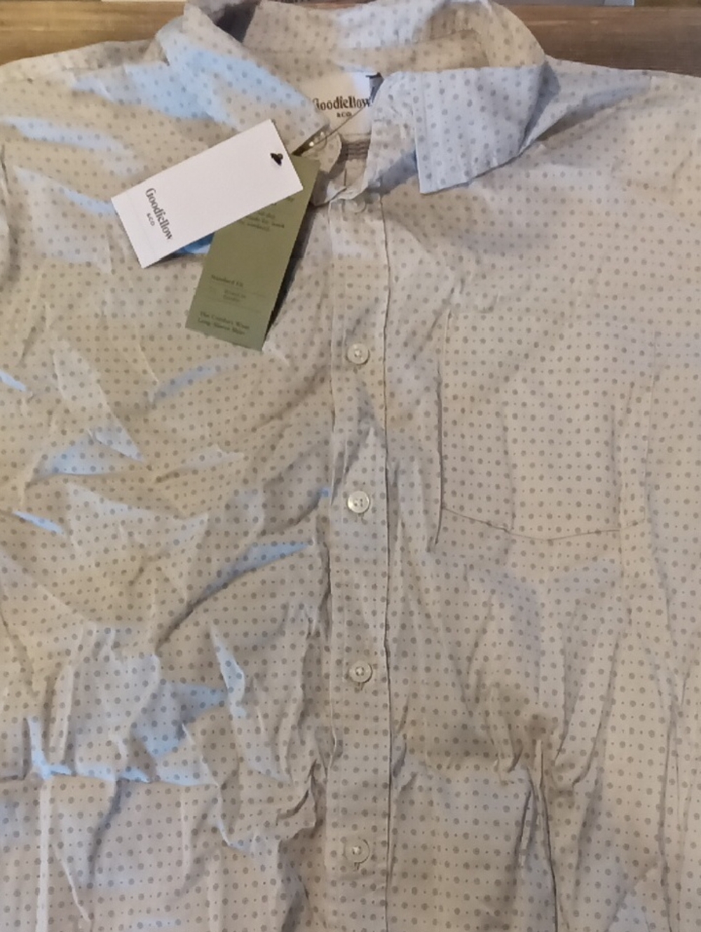 Men's Comfort Long Sleeve Shirt - Goodfellow & Co Gray L: Botanical Floral. F